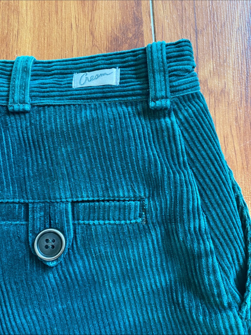 Vintage Forest Green Corduroy pleated Trousers - Picture 6 of 9